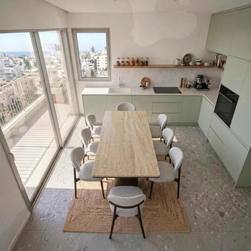 שולחן מטבח נפתח דמוי שיש דגם ויולה